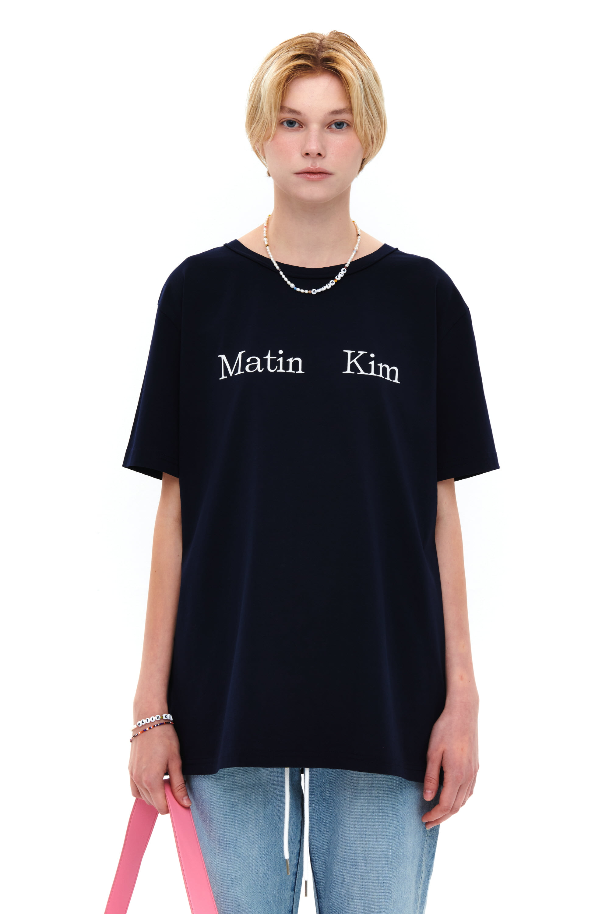 MATIN KIM LOGO T-SHIRT IN BLACK - MATINKIM